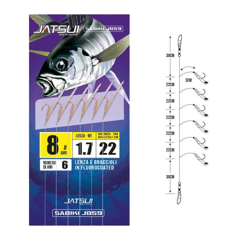 Jatsui Sabiki J859 6 Ami Finali Pronti Sabiki |CentroPescaBrando Jatsui Sabiki J859 6 Ami Finali Pronti Sabiki |CentroPescaBrando