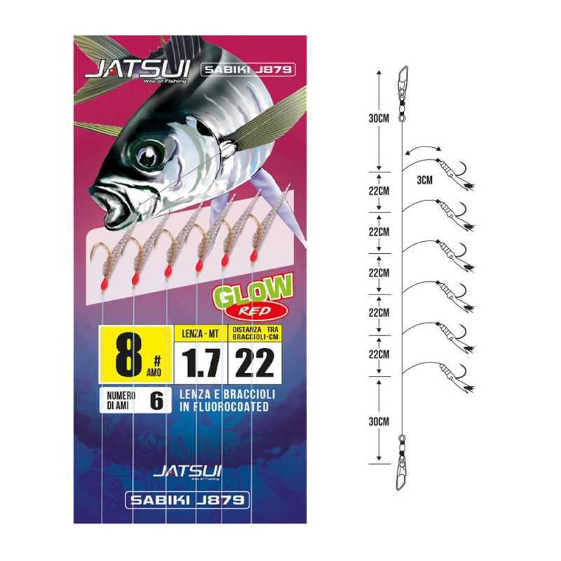 Jatsui Sabiki J879 Glow Red 6 Ami |CentroPescaBrando Jatsui Sabiki J879 Glow Red 6 Ami |CentroPescaBrando