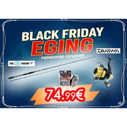 Combo Eging Canna Sunset Prince Mulinello Daiwa e Filo Trecciato